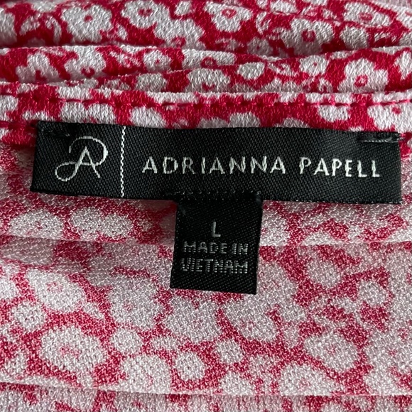 •Adrianna Papell• Pink Floral Pullover Knit Blouse - Size Large - Picture 2 of 7